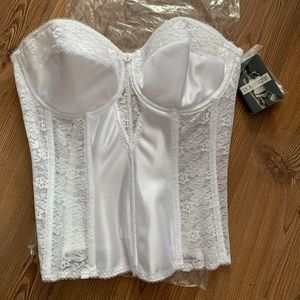 Dominique satin and lace torsolette (corset)